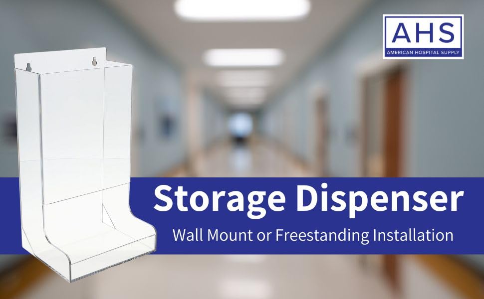 AHS Acrylic Glove Dispenser – Heavy-Duty Clear Holder for Gloves, Masks, Glasses, Shoe Covers, Hair Nets, Trash Bags & More | Freestanding Mount | 8.5"L x 7.2"W x 15.4"H | Pack of 1 - Image 5