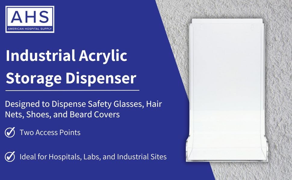 AHS Acrylic Glove Dispenser – Heavy-Duty Clear Holder for Gloves, Masks, Glasses, Shoe Covers, Hair Nets, Trash Bags & More | Freestanding Mount | 8.5"L x 7.2"W x 15.4"H | Pack of 1 - Image 9