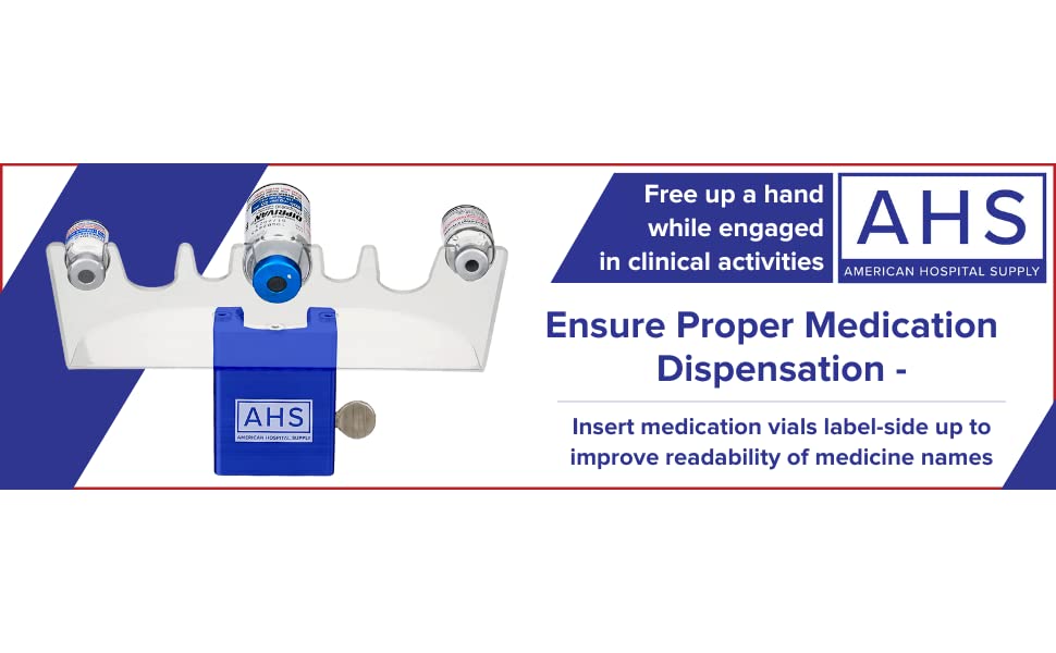 AHS American Hospital Supply Medicine Vial Holder Blue Base Transparent Hands Free Medication Vial Stand with 7 Slots Optional Safety Lid | Medical Supplies & Equipment - Image 7