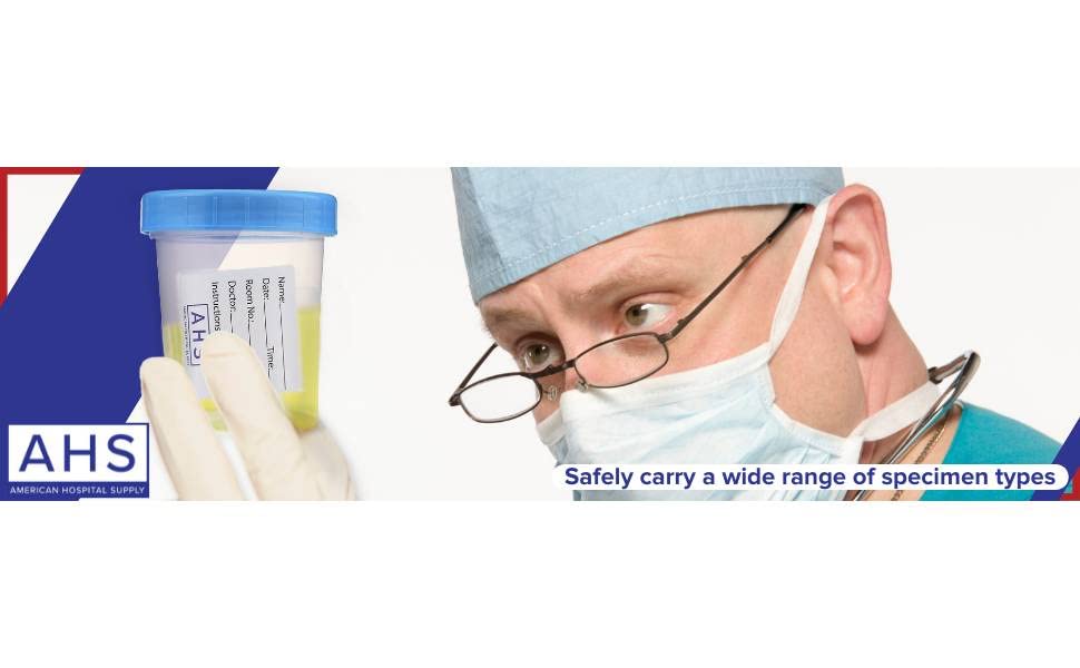 AHS American Hospital Supply Specimen Cups Single-Use Urine Sample Containers with Screw On Leak-Resistant Lid, ID Label | (Case of 100) 4 oz. - Image 7