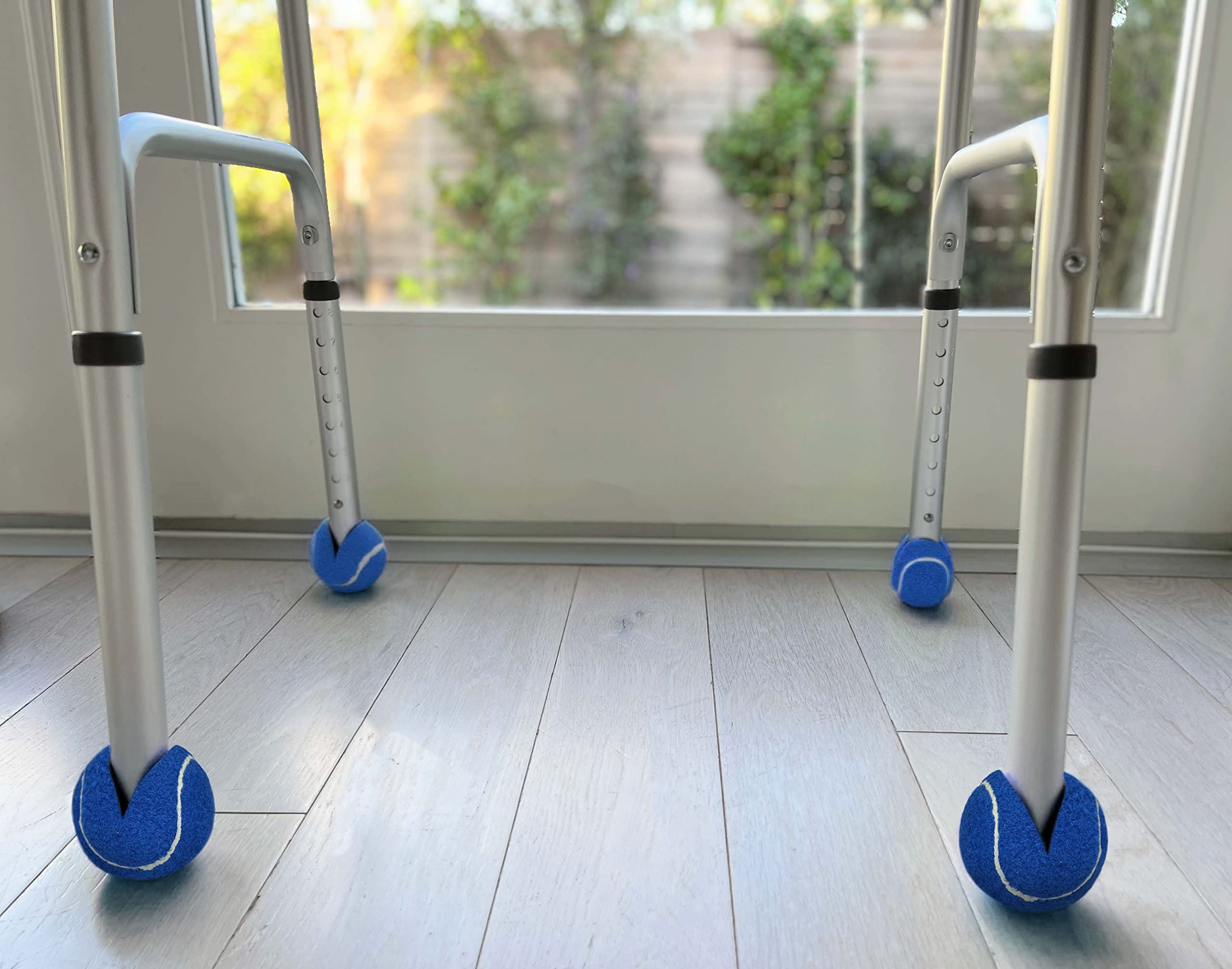 AHS American Hospital Supply Tennis Balls for Walker Legs | Tennis Balls for Walkers for Seniors Complete Support & Surface Protection | Pair of 2 Precut (Blue) - Image 4