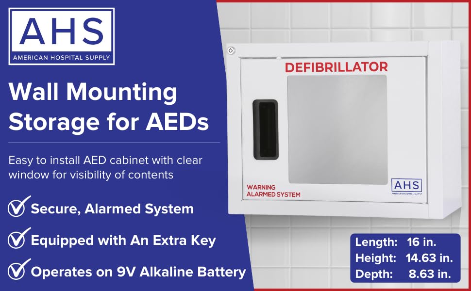 American Hospital AED Cabinet | AED Defibrillator Wall Mounted Storage Cabinet Non Alarmed White | Large Fits Zoll/Cardiac Science/All Brands - Image 4