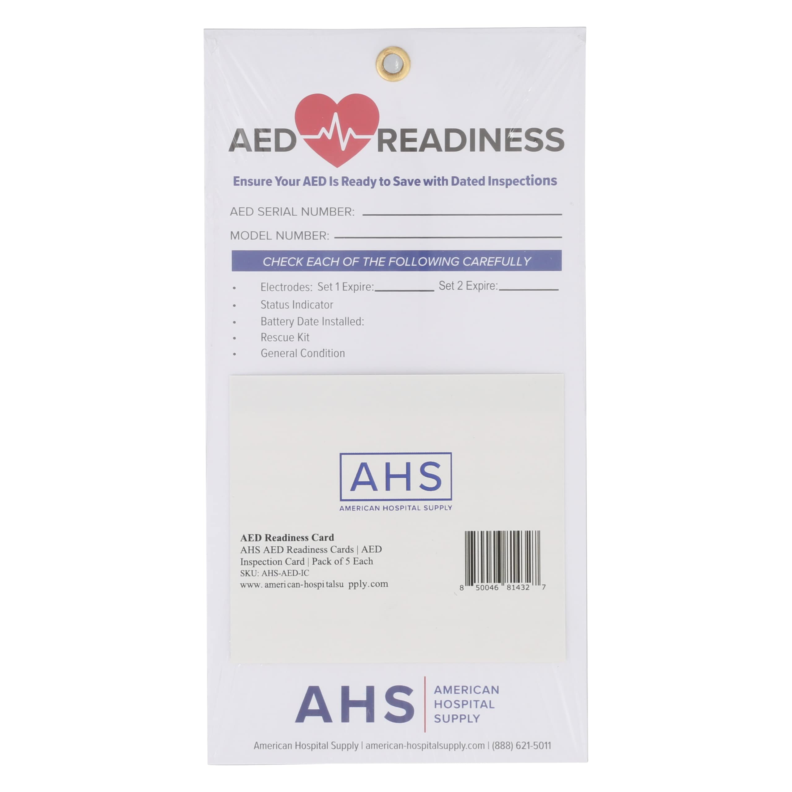 American Hospital Supply AED Readiness Cards [Pack of 1/5 Cards Each] - AED Inspection Card for Creating Efficient Checklist, Convenient Maintenance | Health & Safety - Image 3