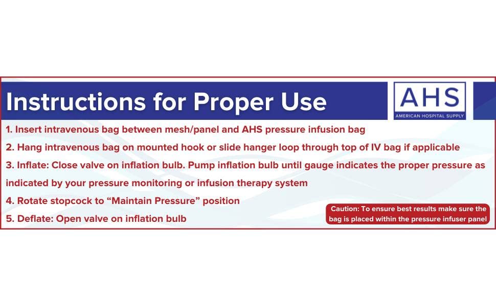 American Hospital Supply Medical Pressure Infusion Bag – 1000ml, IV Pole Infusion Sack with 3-Way Stopcock, Color-Coded Gauge | Medical Supplies & Equipment (1 Each) - Image 6