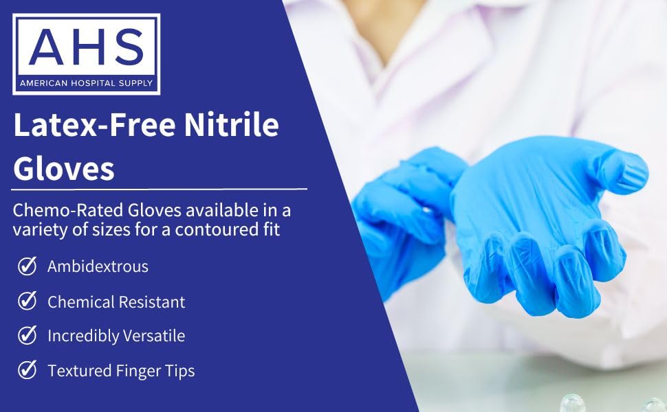 AMERICAN HOSPITAL SUPPLY Nitrile Gloves, Chemo-Rated Gloves Pack, Powder-Free, Medical-Grade, Examination Gloves - Image 5