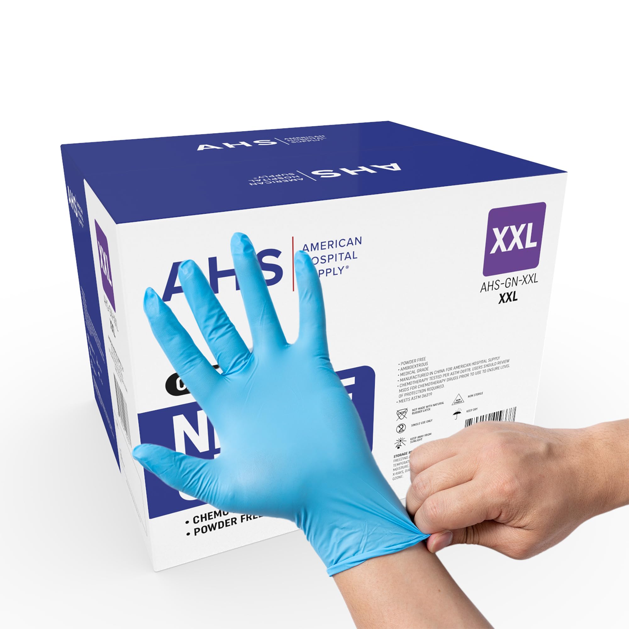 AMERICAN HOSPITAL SUPPLY Nitrile Gloves, Chemo-Rated Gloves Pack, Powder-Free, Medical-Grade, Examination Gloves - Image 9