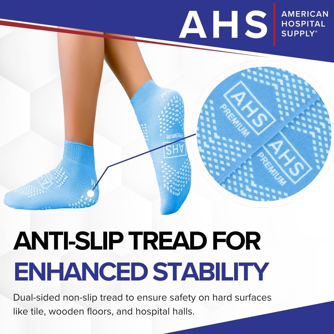 AMERICAN HOSPITAL SUPPLY Non-Slip Hospital Socks, Anti-Skid, Anti-Slip Gripper Socks for Medical or Home Use, 6 Pairs - Image 6