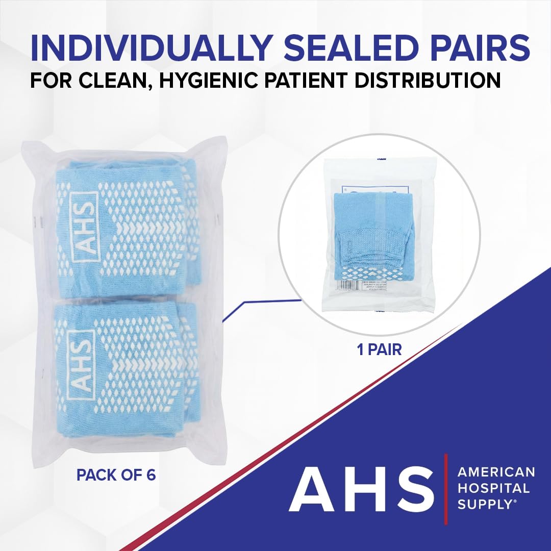 AMERICAN HOSPITAL SUPPLY Non-Slip Hospital Socks, Anti-Skid, Anti-Slip Gripper Socks for Medical or Home Use, 6 Pairs - Image 8
