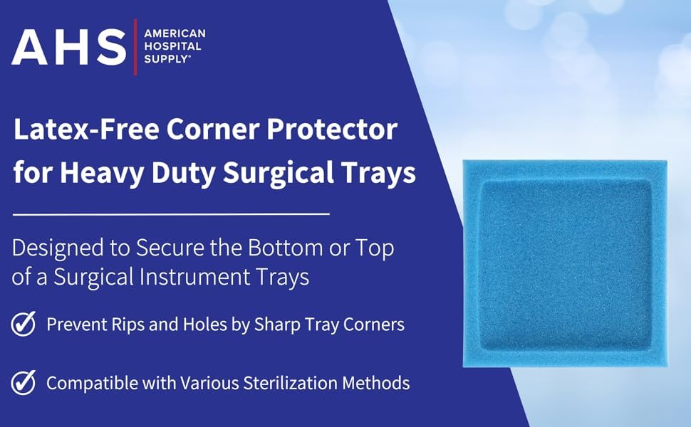 American Hospital Supply Sterilization Tray Corner Protector, 6'' x 6'', 100 Units Per Case (4 Corners Per Unit) - Image 5