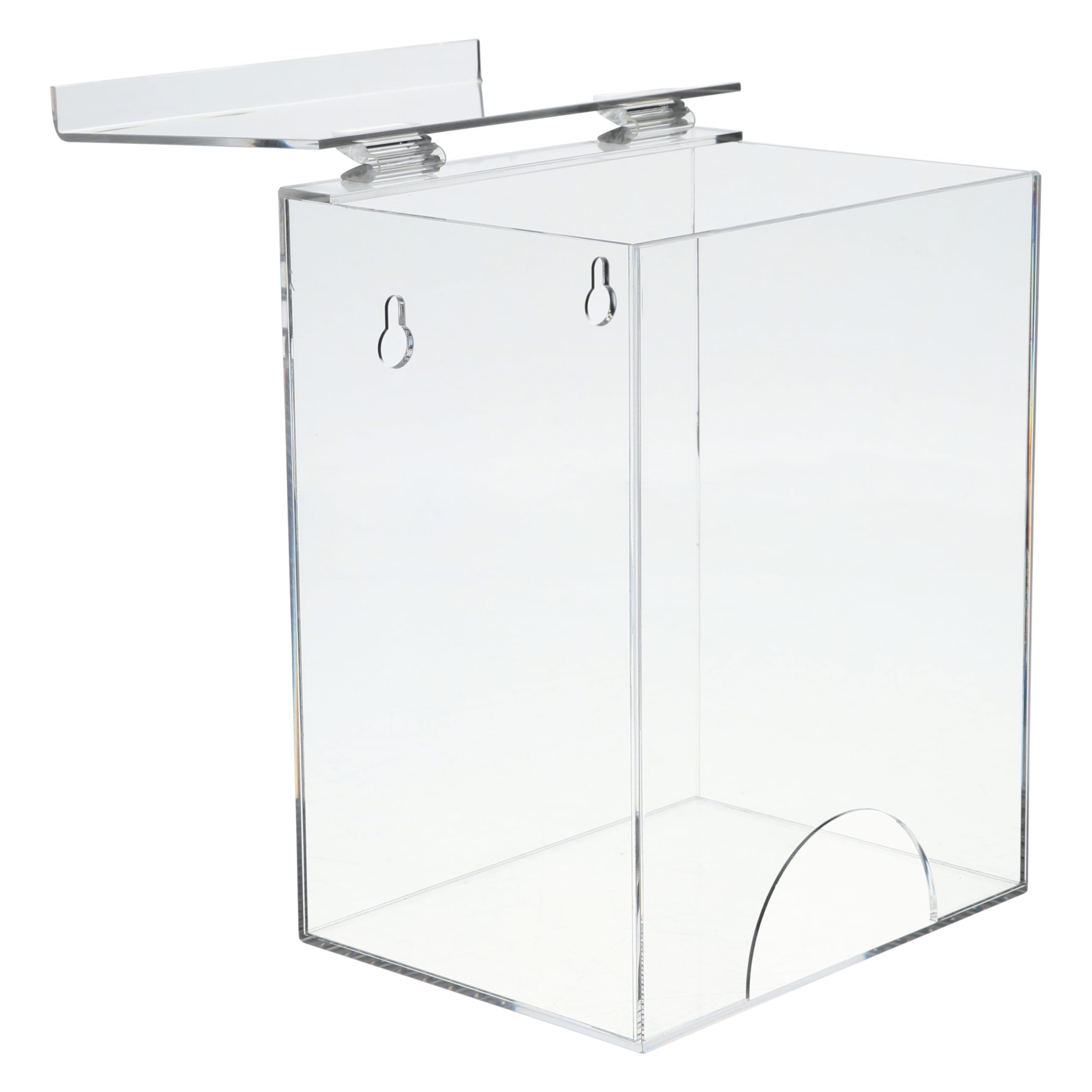 AMERICAN HOSPITAL SUPPLY Storage Container with Lid [Pack of 1] – Wall-Mount Acrylic Dispenser for Gloves, Face Masks, Hairnets | Clear Medical Organizer | 7.1" L x 5.5" W x 9.1" H - Image 3