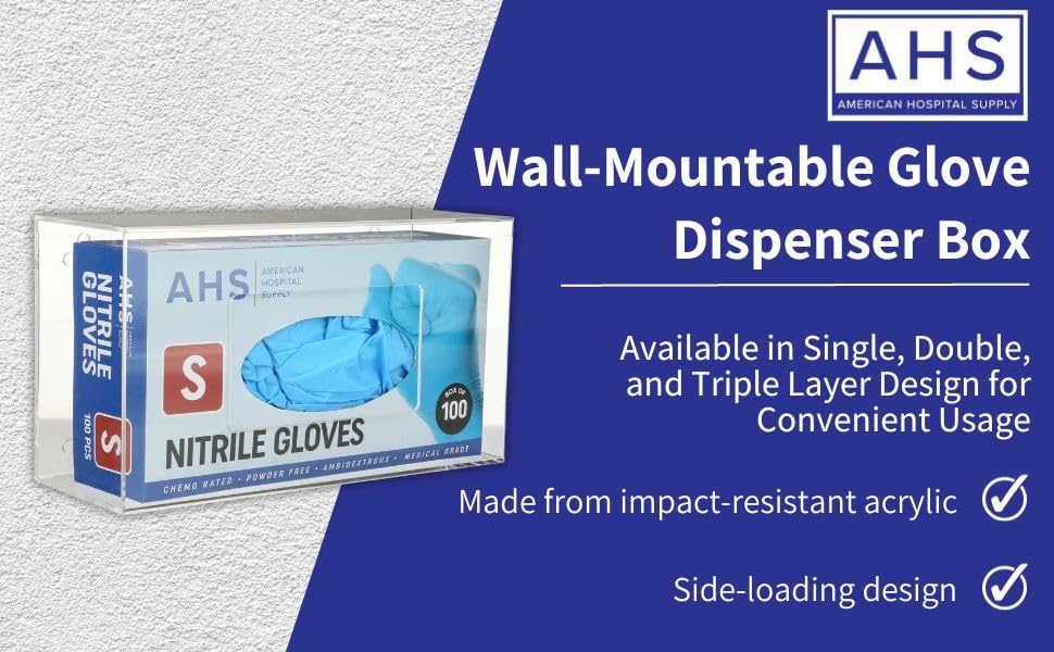 AMERICAN HOSPITAL SUPPLY Wall-Mount Glove Dispenser | Clear Acrylic Glove Box Holder with Individual Compartments | Single-Layer | 9.95 x 5.25 x 3.3 in | Gloves Sold Separately - Image 5
