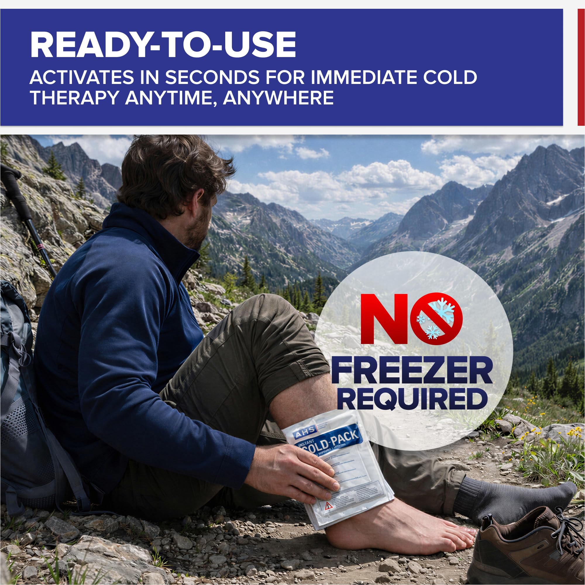 Disposable Instant Cold Packs – Break to Activate Ice Packs for Injuries, Pain Relief & Swelling, No Freezer Needed, First Aid & Sports Use, 1 Each - American Hospital Supply - Image 3