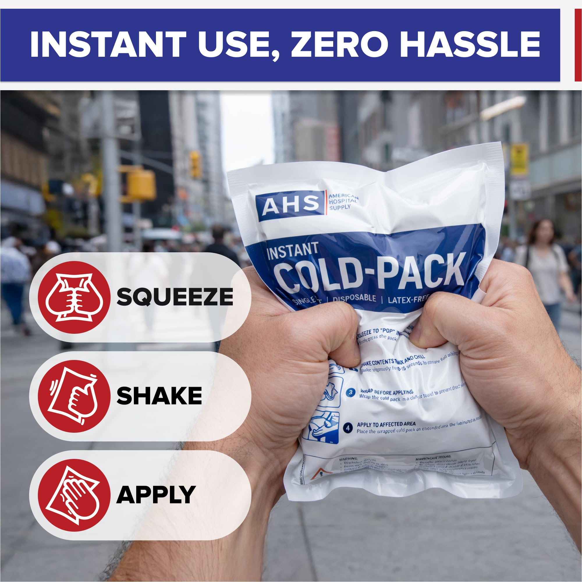 Disposable Instant Cold Packs – Break to Activate Ice Packs for Injuries, Pain Relief & Swelling, No Freezer Needed, First Aid & Sports Use, 1 Each - American Hospital Supply - Image 4