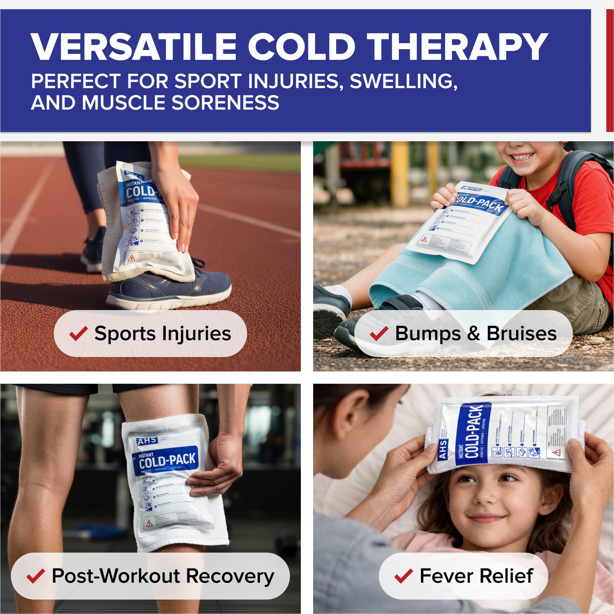 Disposable Instant Cold Packs – Break to Activate Ice Packs for Injuries, Pain Relief & Swelling, No Freezer Needed, First Aid & Sports Use, 1 Each - American Hospital Supply - Image 5