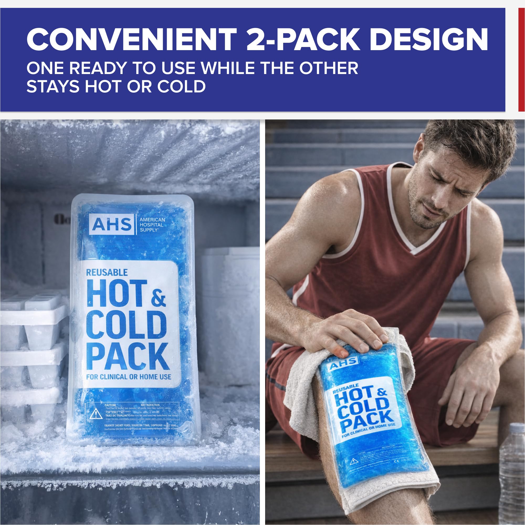 Reusable Ice Pack for Injuries, Hot & Cold Flexible Gel Pack for Knee, Shoulder & Back Pain Relief, Microwave & Freezer Safe, 2 Packs – American Hospital Supply - Image 7
